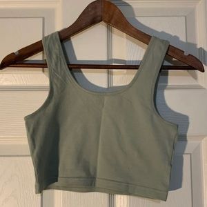 Threadbare sage cropped tank